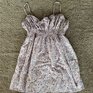 Lucky Brand Pink Floral Smocked Mini Sundress